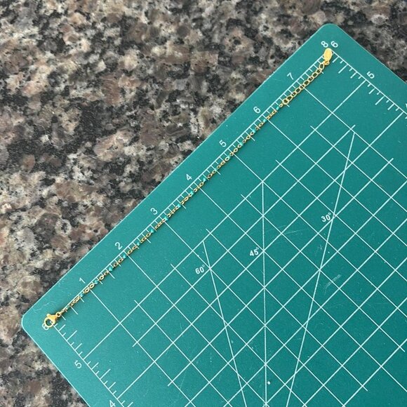 The Alicia Dainty gold turquoise beaded adjustable bracelet jeweled chain - Picture 2 of 5